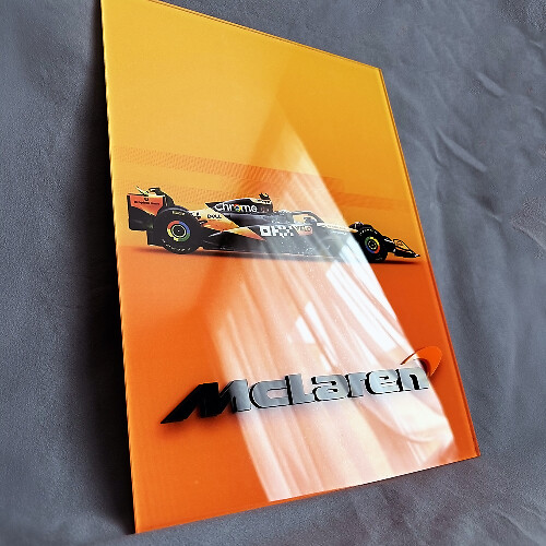 Custom F1 Glossy Acrylic Garage Wall Art Panel McLaren