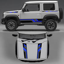 Rhino Edition Abstract Lines Graphic Side Doors and Bonnet Vinyl Decals 2 for Suzuki Jimny 2