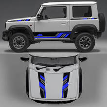  Rhino Edition Abstract Lines Graphic Side Doors and Bonnet Vinyl Decals 3 for Suzuki Jimny 2