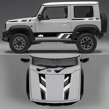  Rhino Edition Abstract Lines Graphic Side Doors and Bonnet Vinyl Decals 3 for Suzuki Jimny 3