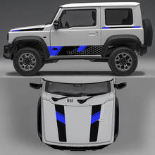 Rhino Edition Honeycombs Abstract Lines Graphic Side Doors and Bonnet Vinyl Decals 2 for Suzuki Jimny 2