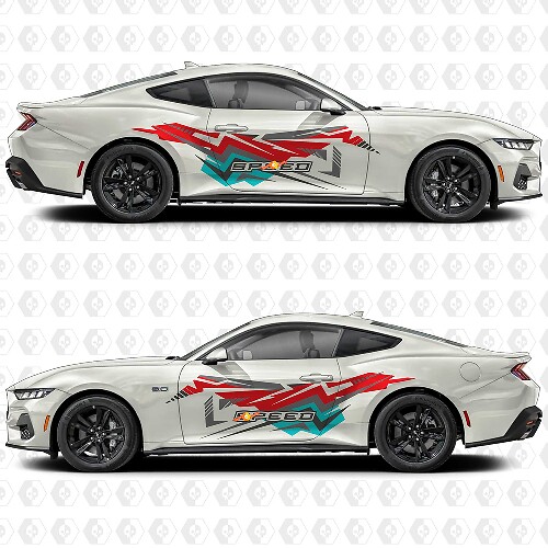 Abstract Speed Art Side Door Vinyl Decal Sticker Graphics for Musclecar Musclecarmodel