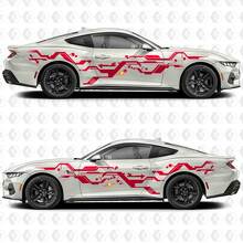 Digital Pixel Stripe Side Door Vinyl Decals Stickers for Ford Mustang 2