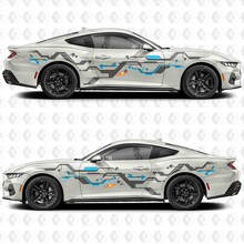 Digital Pixel Stripe Side Door Vinyl Decals Stickers for Ford Mustang 3