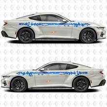 Digital Pixel Stripe Side Door Vinyl Decals Stickers 2 for Ford Mustang 3