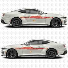 Performance Pack Industrial Line Design Side Door Vinyl Decals Stickers for Ford Mustang 3