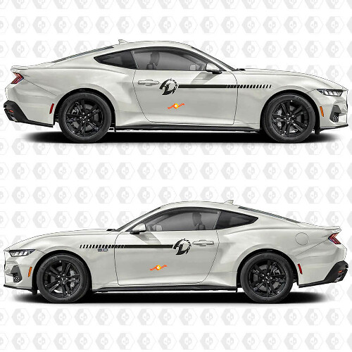 Horse Shadow Side Stripes Vinyl Decal Set for Musclecar Musclecarmodel