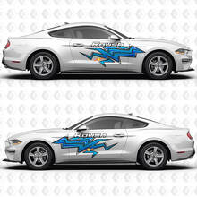Roush Lightning Bolt Stripe Side Door Vinyl Decal Sticker Graphics for Ford Mustang 2