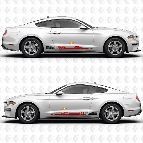 Pro Racing Touring Car Style Stripe Side Door Vinyl Decal Sticker Graphics for Ford Mustang