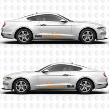 Pro Racing Touring Car Style Stripe Side Door Vinyl Decal Sticker Graphics for Ford Mustang 2