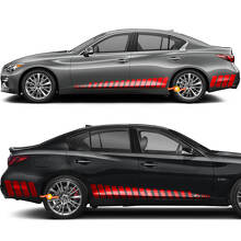 Strobe Racing Stripes Rocker Panel Vinyl Decal Kit for Infiniti Q50 Q60_2