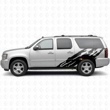 Jagged Door & Rear Quarter Vinyl Stripes for Chevrolet Suburban GMT900 2007-2014_2