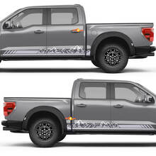 Graphic de chaîne de montagnes pour portes latérales Autocollant en vinyle pour bas de caisse pour Ford F-150 3