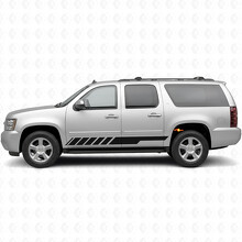 Slanted Racing Door & Rocker Panel Vinyl Stripes for Chevrolet Suburban GMT900 2007-2014_2