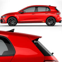 Racing Side Stripes & GTI 50 Spoiler Vinyl Decal Kit for Volkswagen Golf GTI Edition 50_2