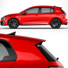 Racing Side Stripes & GTI 50 Spoiler Vinyl Decal Kit for Volkswagen Golf GTI Edition 50_3
