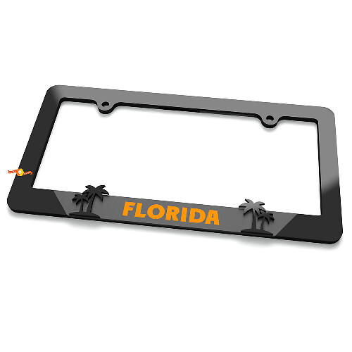 Florida State Palms Black Grey Acrylic License Plate Frame