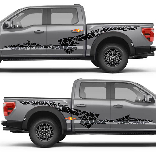 Geometric Sharp Line Side Door Rear Fender Vinyl Decal Sticker for Ford F-150 1