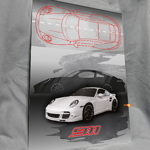 Custom 911 Glossy Acrylic Garage Wall Art Panel for Porsche fans