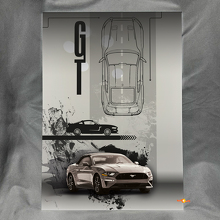 Custom GT Glossy Acrylic Garage Wall Art Panel for Ford Mustang fans 3