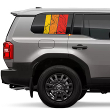 Heritage Stripes Retro Topographic Window Rear Side Decals Vinyl Stickers Graphic for Toyota Land Cruiser 2