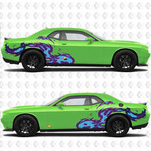 Tongues Of Flame Side Doors Rear Wings Vinyl Decals Stickers for Dodge Challenger 3