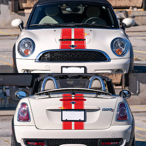 Racing Stripes Bonnet Rear Vinyl Decals Stickers for Mini Cooper R59