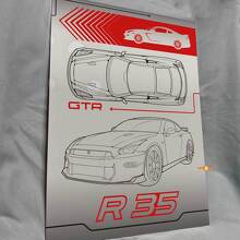 Custom R35 Glossy Acrylic Garage Wall Art Panel for Nissan R35 fans 3