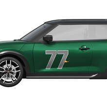 77 Logo Racing Graphic Side Door Vinyl Sticker Decal for Mini Cooper S 2