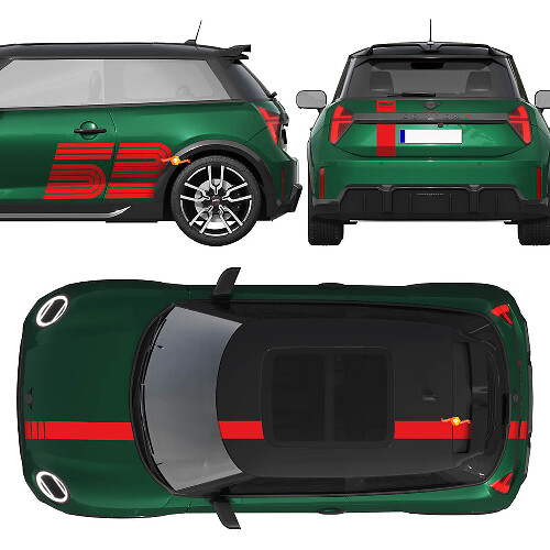 52 Victory Edition Logo Racing Graphic Stripes Side Door Vinyl Sticker Decal for Mini Cooper S 1