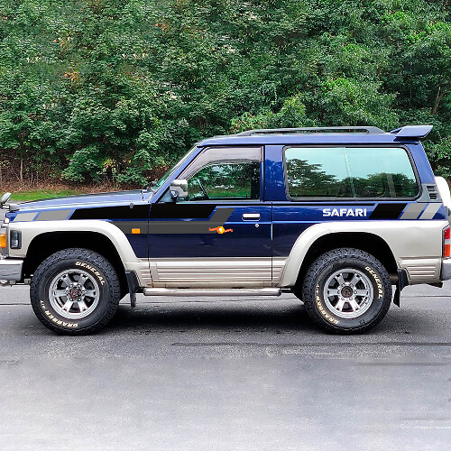 Coloration Blocs Rayure Safari Portes Latérales et Ailes Autocollant Vinyle Pour Nissan Patrol 1