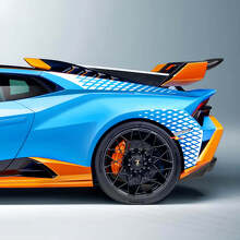 Checkered Graphics Racing Side Rear Fender Vinyl Decal Sticker For Lamborghini Huracan STO 2