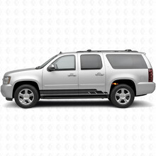 Layered Lightning Door & Rocker Panel Vinyl Stripes for Chevrolet Suburban GMT900 2007-2014_2