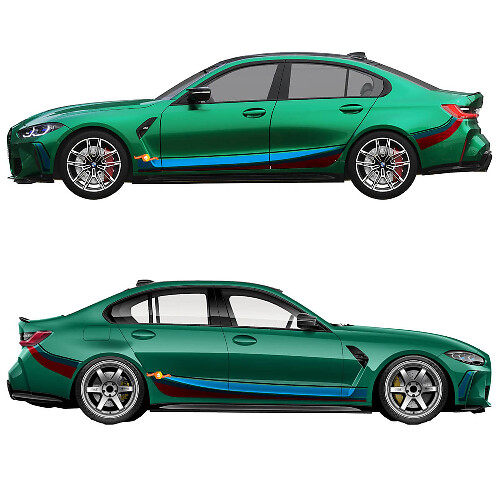 M Performance G80 Complete Side Stripes Vinyl Decal for BMW M3 G80 1