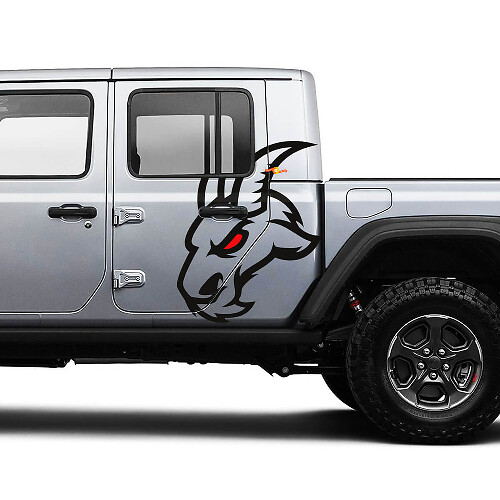 Goat Logo Side Door Vinyl Stickers Decals Graphics Kit for Jeep Gladiator