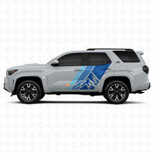 Vintage Mountains Topographic Style Stripes Rear Door Side Vinyl Stickers Decal For Toyota 4Runner 6th Gen 2