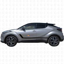 Twin Stripes Door Side Vinyl Stickers Decal For Toyota C-HR 2014 3