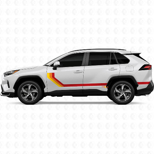 Haritage Vintage Side Stripes Vinyl Stickers Decal For Toyota RAV4 2025