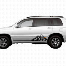 Mountains Vintage Style Graphic Side Stripes Vinyl Stickers Decal For Toyota Highlander 2006 2
