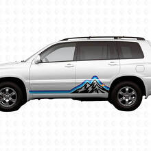 Mountains Vintage Style Graphic Side Stripes Vinyl Stickers Decal For Toyota Highlander 2006 3