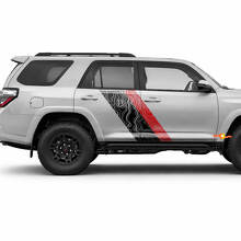Topographic Map Style Twin Stripes Side Vinyl Stickers Decal For Toyota 4Runner 2009-2024 3