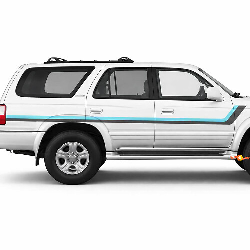 Heritage Style Twin Stripes Side Vinyl Stickers Decal For Toyota 4Runner 1995-2002 1