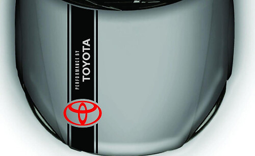 Performance by Toyota Hood Stripe Vinyl Decal for Toyota Cars