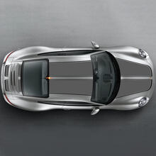 Wide Double Racing Stripes Bonnet Roof Boot Vinyl Decal Kit For Porsche 911 2