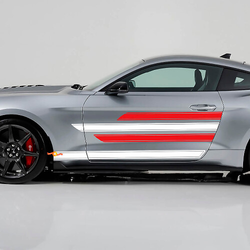 Smooth Sharp Stripes Threshold Doors Vinyl Decal for Ford Mustang Shelby Super Snake