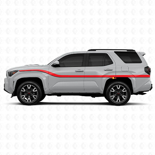 Twin Smooth Stripes Side Vinyl Stickers Decal For Toyota 4Runner 6th Gen