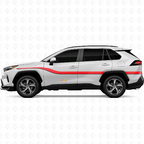 Twin Heritage Smooth Stripes Side Vinyl Stickers Decal For Toyota RAV4 2025