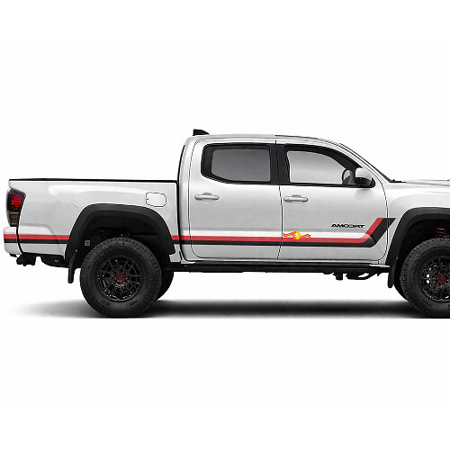 Adhesifs Latéraux Vinyle Rayures Jumelles Style Héritage Pour Tacoma 2015-2023 1