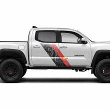 Topographic Map Style Twin Stripes Side Vinyl Stickers Decal For Tacoma 2015-2023 2