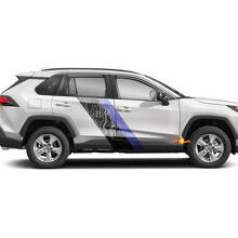 Topographic Map Style Door Side Stripes Vinyl Stickers Decal For Toyota RAV4 2019-2025 2